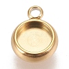 Ion Plating(IP) 304 Stainless Steel Pendant Cabochon Settings X-STAS-K202-03B-G-1