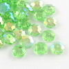 AB-Color Plated Flower Transparent Glass Beads X-GLAA-R160-06AB-1