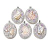 Baroque Natural Freshwater Shell Polymer Clay Rhinestone Big Pendants BSHE-P033-14B-1