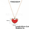 French Romantic Stainless Steel Enamel Heart Pendant Necklaces for Women XY4598-2-1