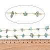 3.28 Feet Handmade Synthetic Turquoise Beaded Chains X-CHC-I026-D-01G-3
