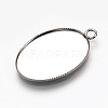 Tarnish Resistant 304 Stainless Steel Pendant Cabochon Settings STAS-T008-123-2
