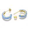 Brass Stud Earrings EJEW-S209-10B-3
