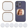 2Pcs Alloy Rhinestones & Glass Makeup Mirror AJEW-DR0001-88B-G-1