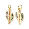 Brass Micro Pave Colorful Cubic Zirconia Pendants KK-E068-VF151-2