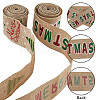 Gorgecraft 2 Rolls 2 Styles Christmas Printed Linen Ribbon OCOR-GF0002-72-7