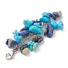 Natural Lapis Lazuli & Synthetic Turquoise Chip Beaded Pendant Decorations HJEW-JM01234-02-3