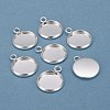 304 Stainless Steel Pendant Cabochon Settings STAS-F191-14S-C-1