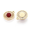 Natural Carnelian(Dyed & Heated) Flat Round Charms STAS-N123-03G-01-2