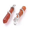 Natural Carnelian/Red Agate Big Pointed Pendants G-F696-B07-3
