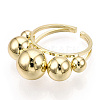 Brass Open Cuff Ring RJEW-Q778-37G-2