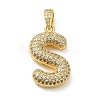 Brass Micro Pave Cubic Zirconia Pendants KK-E061-03G-19-1