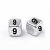 Antique Silver Plated Acrylic Beads PB43C9308-9-1