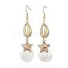 Teardrop Natural Trochid Shell/Trochus Shell Dangle Earrings EJEW-JE07165-2