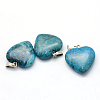 Dyed Heart Natural Gemstone Pendants G-Q438-05-3