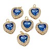 Brass Micro Pave Cubic Zirconia Pendants KK-G404-B-01R-G-1