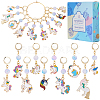 Unicorn Alloy Enamel Pendant Stitch Markers HJEW-SC00013-1