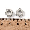 Hexagon Brass Clear Cubic Zirconia European Beads KK-D228-06P-2
