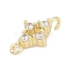 Brass Micro Pave Clear Cubic Zirconia Connector Charms LS-KK-Z094-08G-02-2