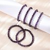 Natural Amethyst Beaded Stretch Bracelets BJEW-D446-B-47-5