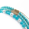 Ocean Theme Synthetic Turquoise & Natural Howlite Anklets Set AJEW-AN00505-5