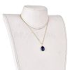 Natural Lapis Lazuli Wire Wrapped Pendant Necklaces X-NJEW-JN03080-03-4