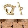 Brass Micro Pave Clear Cubic Zirconia Toggle Clasps KK-N254-69G-4