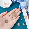   8Pcs 8 Style Brass Micro Pave Clear Cubic Zirconia Charms DIY-PH0003-29-6