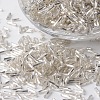 Twisty Tube Silver Lined Round Hole Glass Bugle Beads X-SEED-K002-C01-1