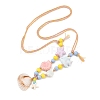 Ceramics Starfish Fish & Resin Shell Shape Pendant Adjustable Cotton Cord Necklaces for Women NJEW-Z100-01A-G-2