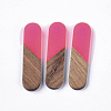Transparent Resin & Walnut Wood Cabochons RESI-Q210-014A-B02-1