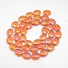 Faceted Electroplate Crystal Glass Oval Beads Strands EGLA-F058-M-2