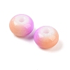 Opaque Spray Painted Glass Beads GLAA-G118-01H-2