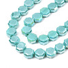 Electroplate Opaque Solid Color Glass Beads Strands EGLA-N002-27-A03-3