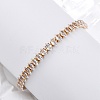 Brass Pave Clear Cubic Zirconia Horse Eye Box Chain Slider Bracelets BJEW-YWC0002-06B-G-2