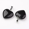 Natural Black Agate Pendants X-G-G956-B04-FF-2