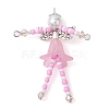 Glass Seed & Acrylic Pearl Beaded Big Pendants PALLOY-MZ00194-03-1