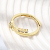 Brass Micro Pave Clear Cubic Zirconia Finger Rings for Women CU-CBAE7DF-12G-03-2
