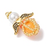 Luminous Handmade Glass Seed Beaded Angel Pendants PALLOY-MZ00963-04-3