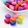 Mixed 50Pcs Flower Opaque Solid Color Acrylic Beads X-SACR-R709-M-1