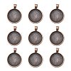 Tibetan Style Alloy Pendant Cabochon Settings TIBE-R295-055R-FF-1