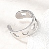304 Stainless Steel Cuff Open Rings for Women SA-CBA82C8-20P-2