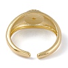 Brass Clear Cubic Zirconia Cuff Rings RJEW-B034-16G-3