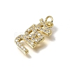 Brass Micro Pave Clear Cubic Zirconia Pendants KK-C262-48G-2