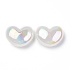 UV Plating Rainbow Iridescent Acrylic Beads X-OACR-H015-02-1
