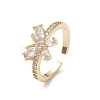 Butterfly Clear Cubic Zirconia Cuff Ring RJEW-M146-11G-1