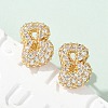 Brass Micro Pave Cubic Zirconia Stud Earrings EJEW-Z091-04G-B-1