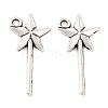 Fairy Tale Tibetan Style Alloy Magic Wand Pendants TIBEP-36112-AS-RS-1