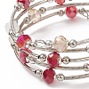 Glass Beads Five Loops Wrap Bracelets BJEW-JB09056-02-5