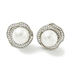 Brass Micro Pave Clear Cubic Zirconia Stud Earrings EJEW-H014-03P-1